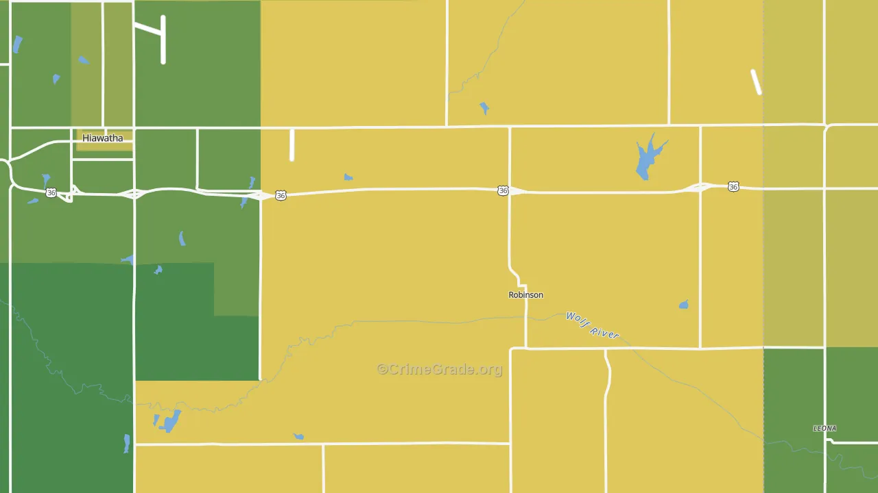 Robinson, KS Map of Burglary Rates