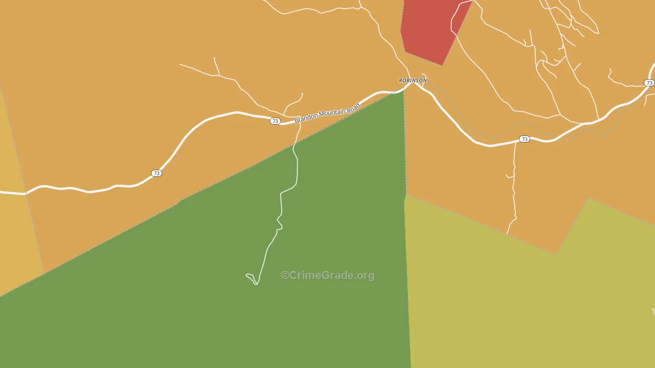 Robinson, VT Map of Burglary Rates
