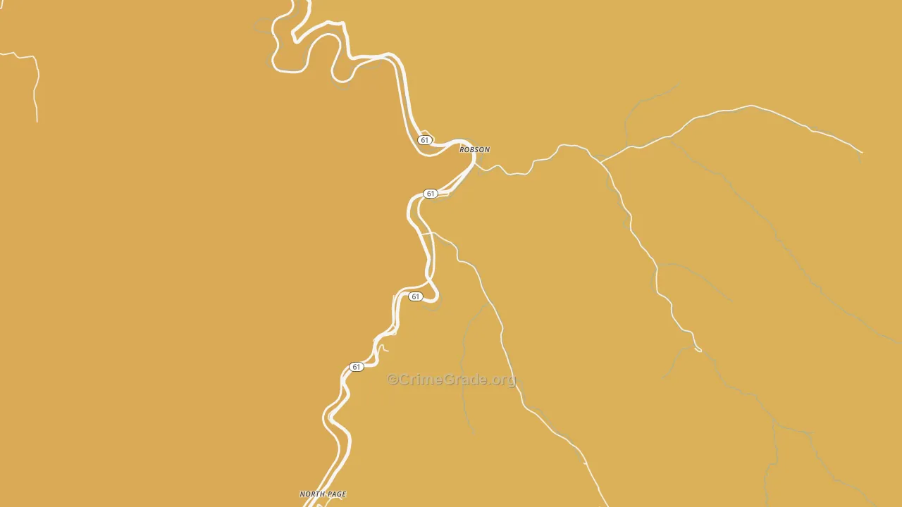 Robson, WV Map of Burglary Rates