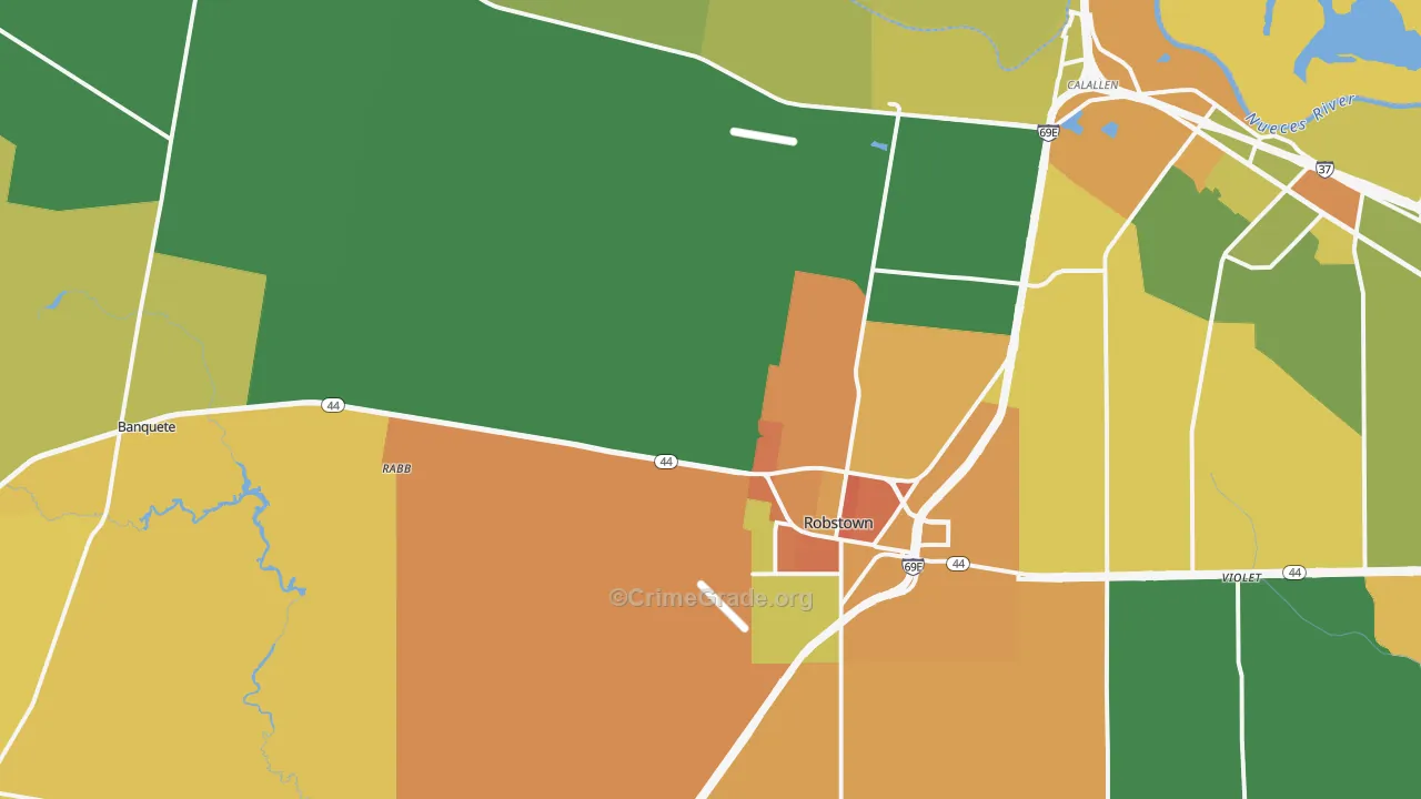 Robstown, TX Map of Burglary Rates