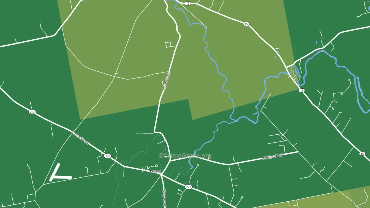 Robyville, ME Map of Burglary Rates