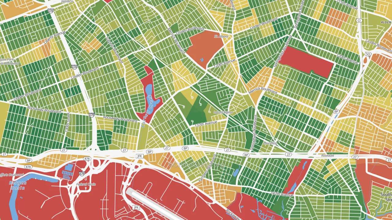 Rochdale Village, Queens, NY Map of Burglary Rates