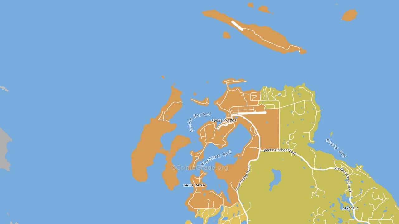 Roche Harbor, WA Map of Burglary Rates