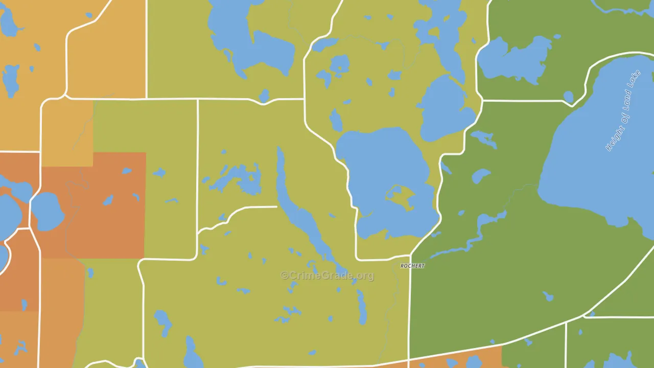 Rochert, MN Map of Burglary Rates