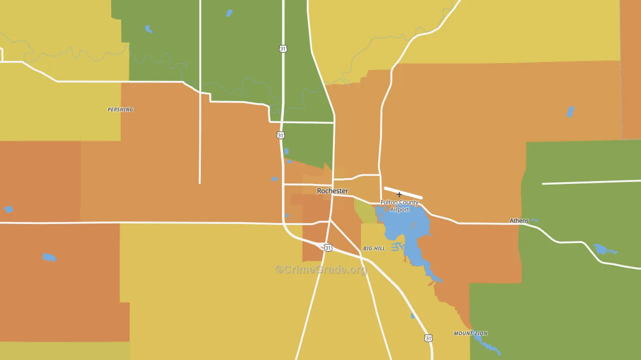 Rochester, IN Map of Burglary Rates