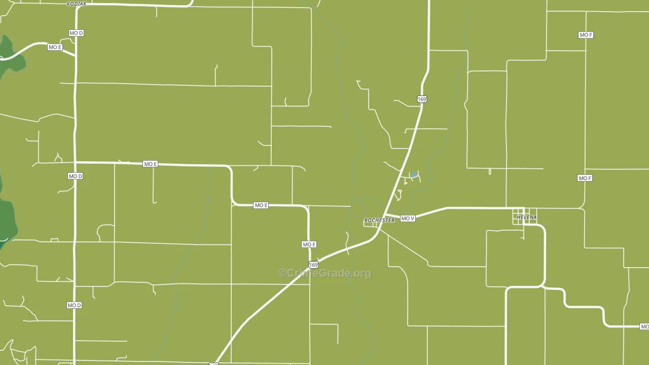 Rochester, MO Map of Burglary Rates