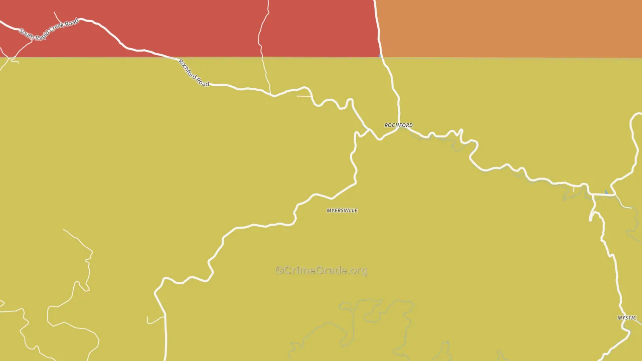 Rochford, SD Map of Burglary Rates