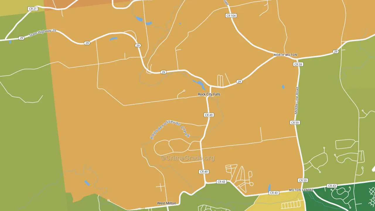 Rock City Falls, NY Map of Burglary Rates