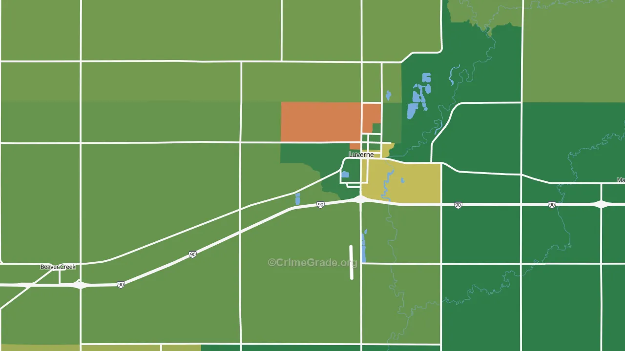Rock County, MN Map of Burglary Rates