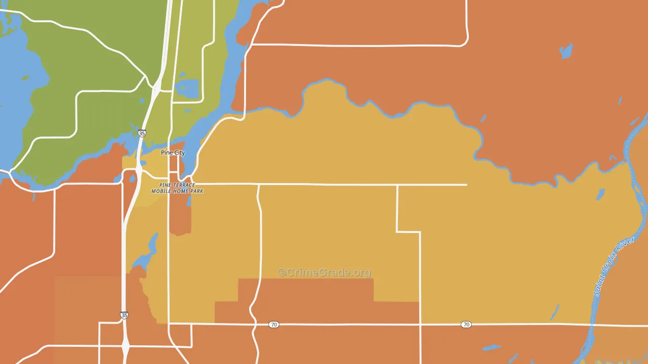 Rock Creek, MN Map of Burglary Rates