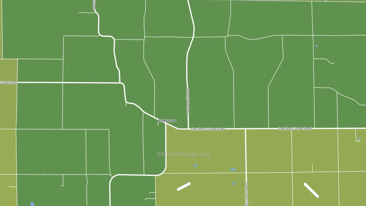 Rock Grove, IL Map of Burglary Rates