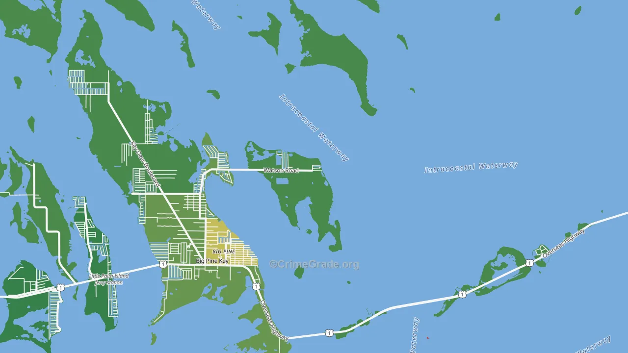Rock Harbor, FL Map of Burglary Rates