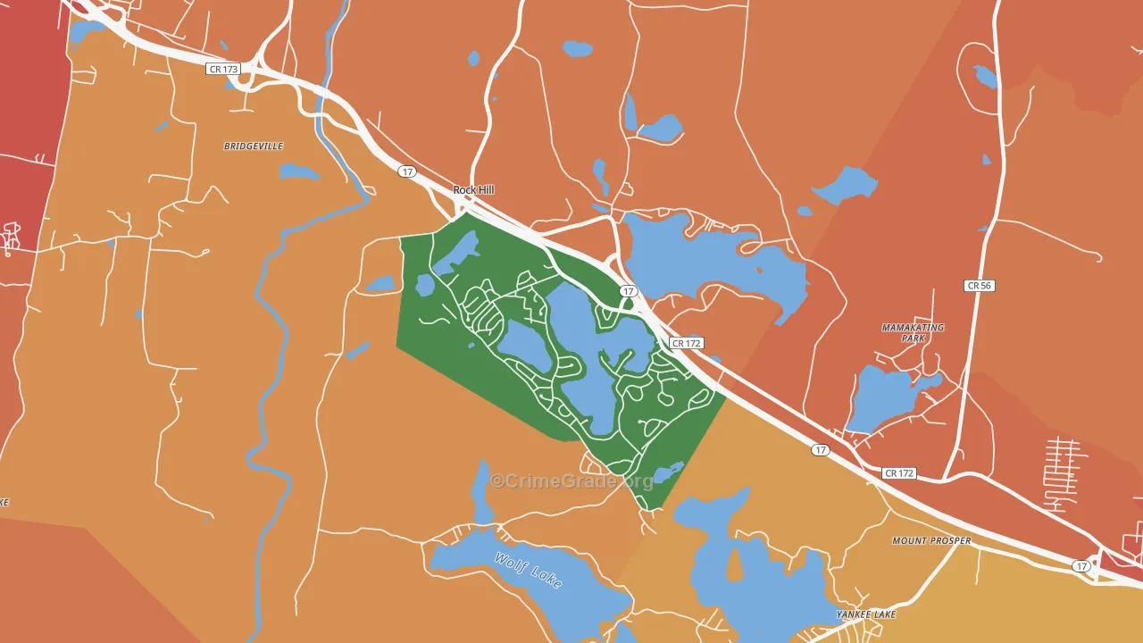 Rock Hill, NY Map of Burglary Rates