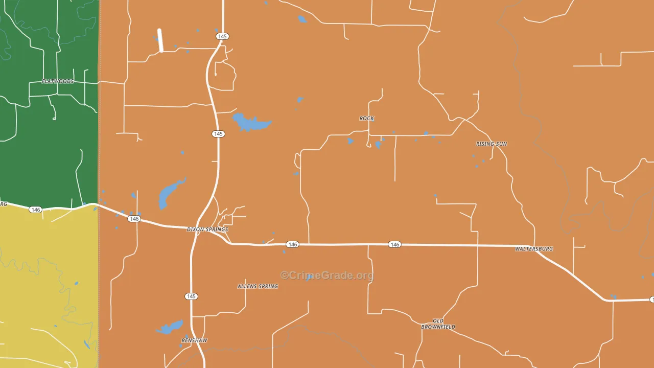 Rock, IL Map of Burglary Rates