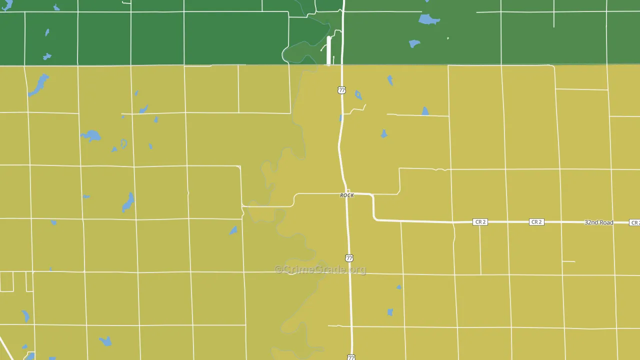 Rock, KS Map of Burglary Rates