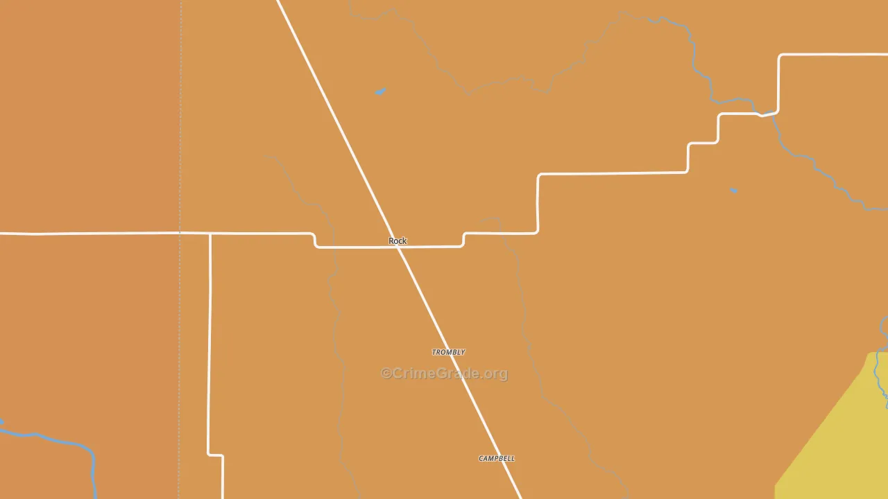 Rock, MI Map of Burglary Rates