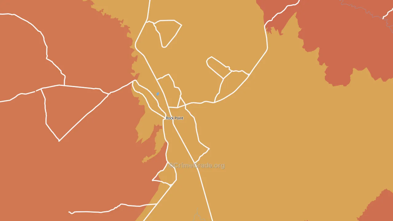 Rock Point, AZ Map of Burglary Rates