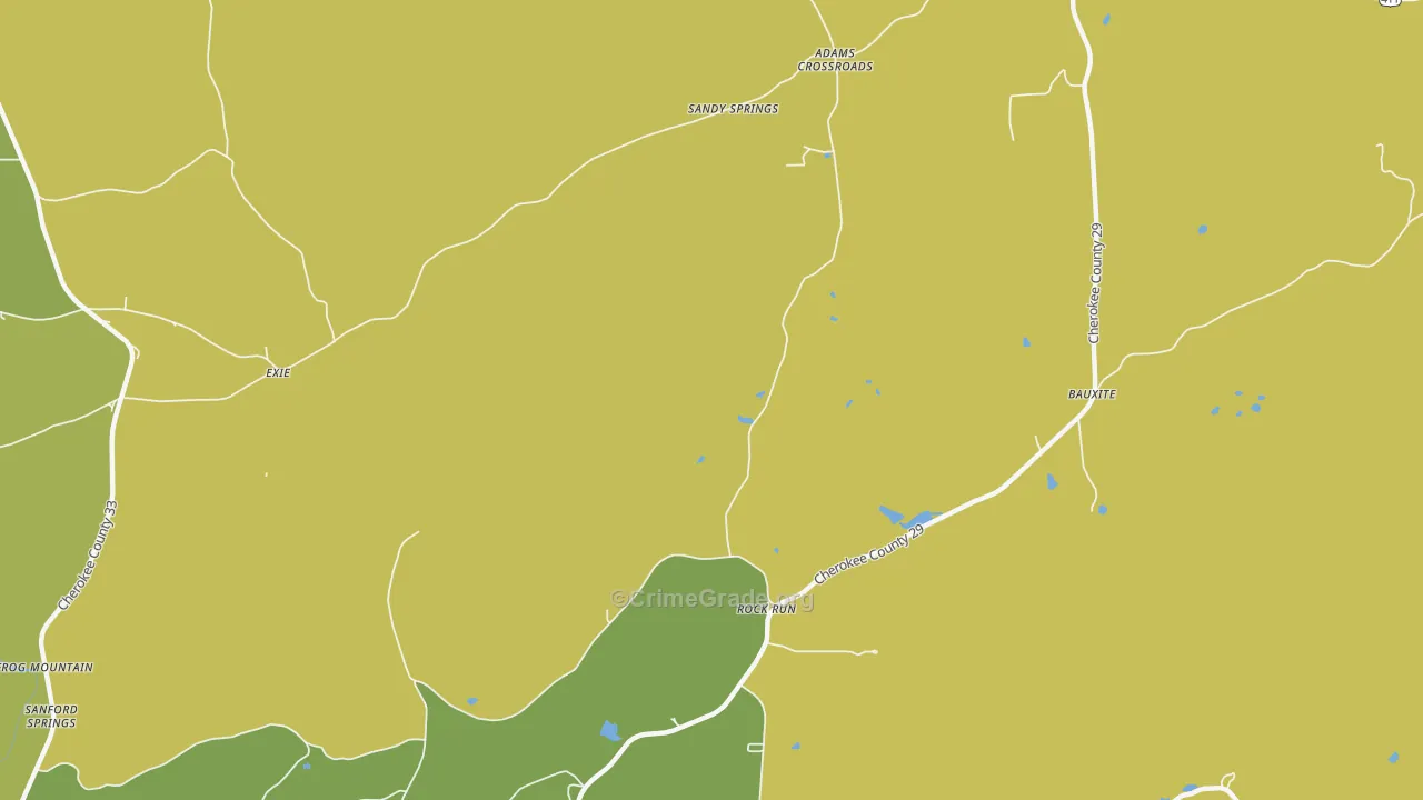 Rock Run, AL Map of Burglary Rates