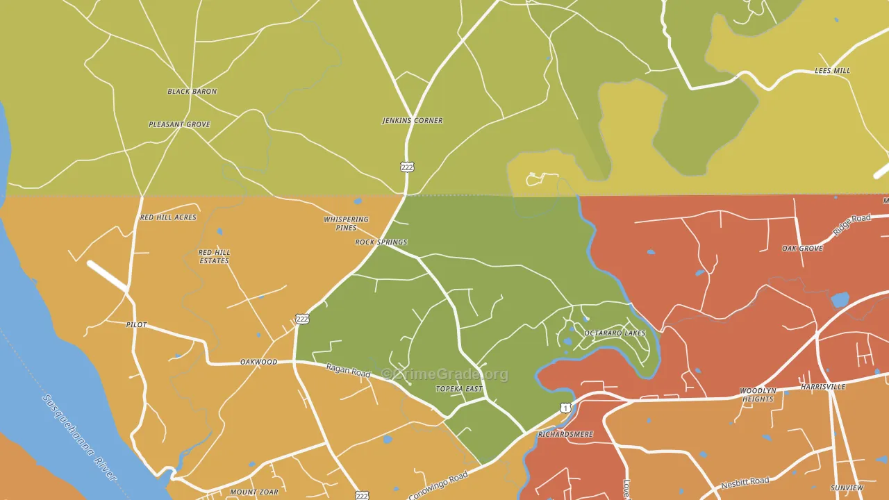 Rock Springs, MD Map of Burglary Rates