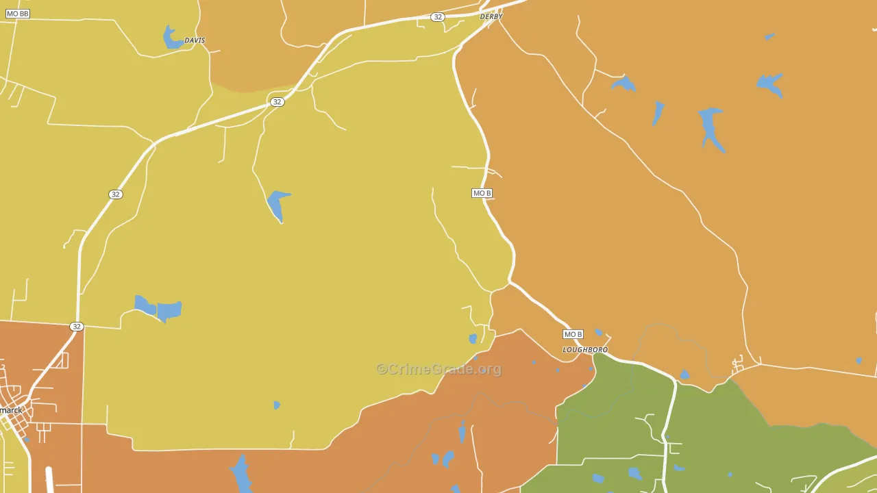 Rock Springs, MO Map of Burglary Rates