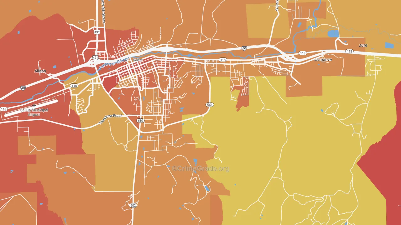 Rock Springs, NM Map of Burglary Rates