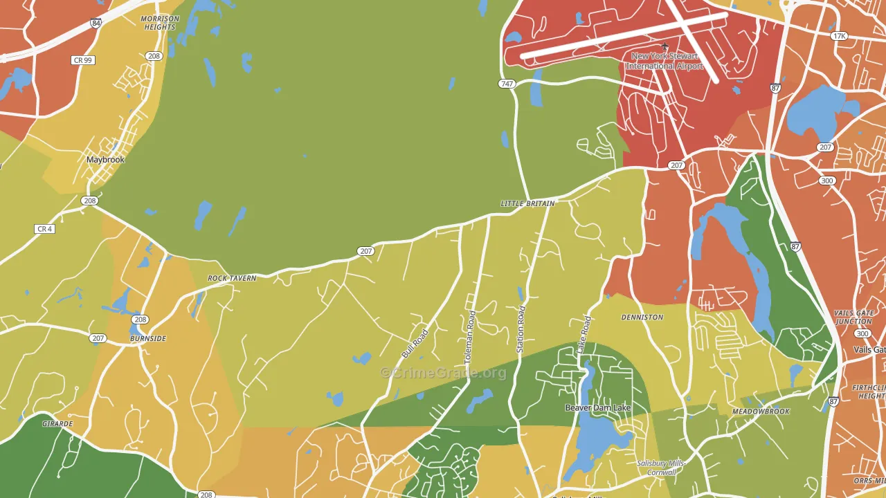 Rock Tavern, NY Map of Burglary Rates