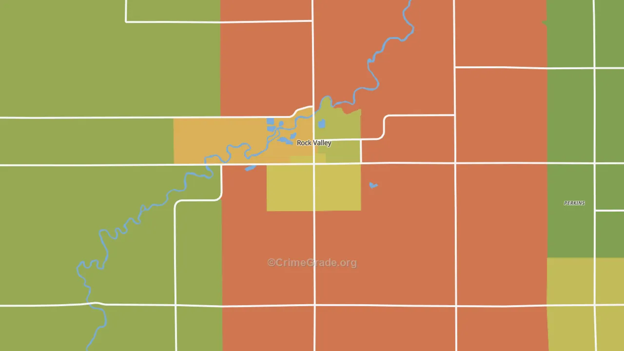 Rock Valley, IA Map of Burglary Rates