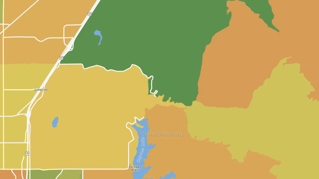 Rockaway Beach, ID Map of Burglary Rates