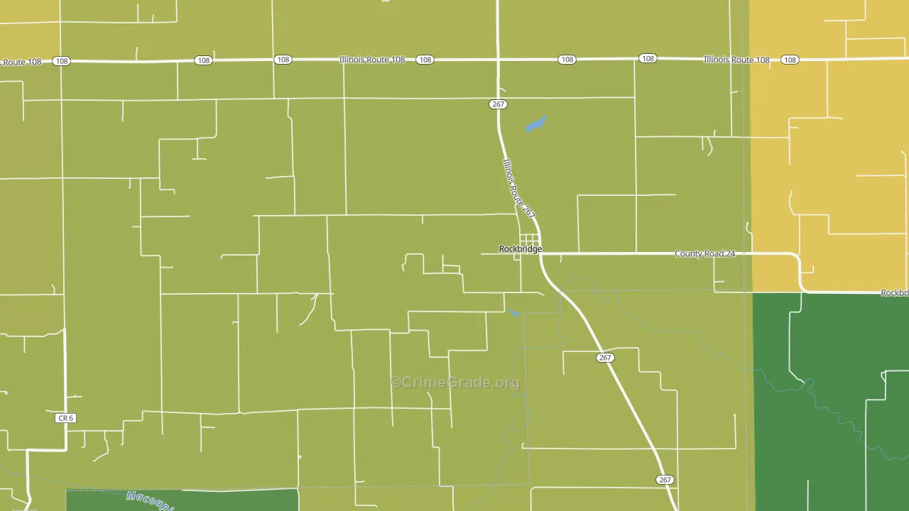 Rockbridge, IL Map of Burglary Rates