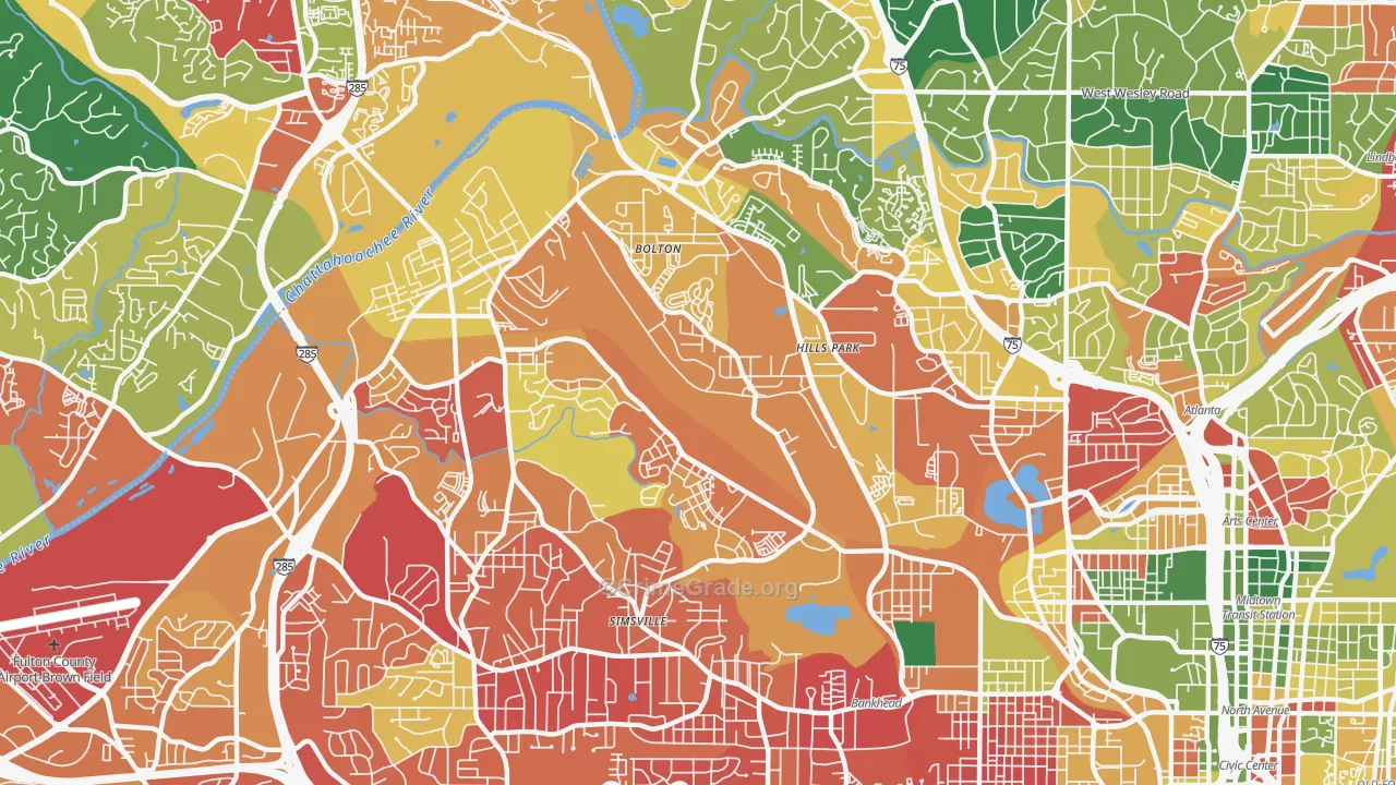 Rockdale, Atlanta, GA Map of Burglary Rates