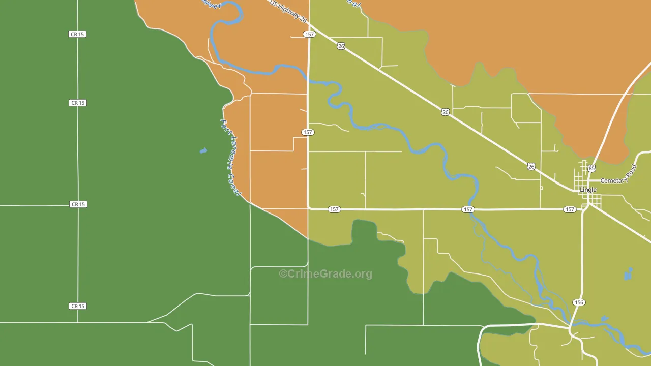 Rockeagle, WY Map of Burglary Rates