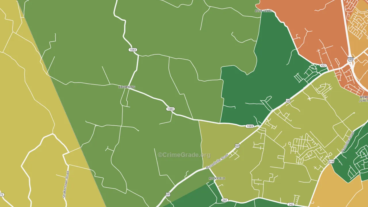 Rockfield, KY Map of Burglary Rates