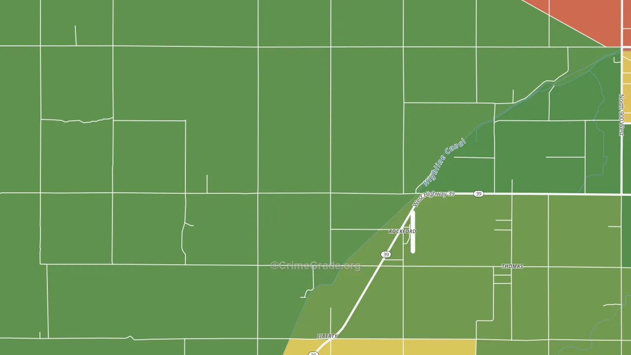 Rockford, ID Map of Burglary Rates