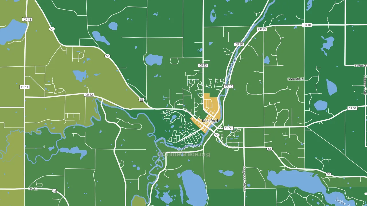 Rockford, MN Map of Burglary Rates