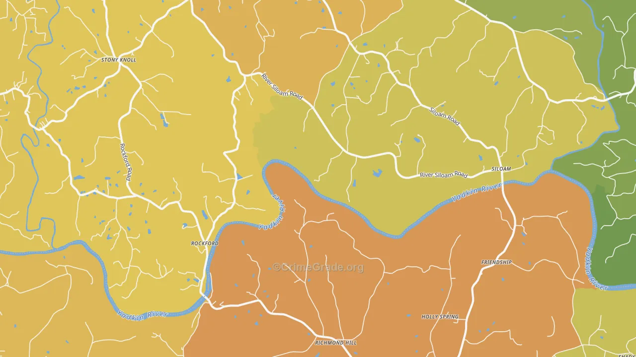 Rockford, NC Map of Burglary Rates