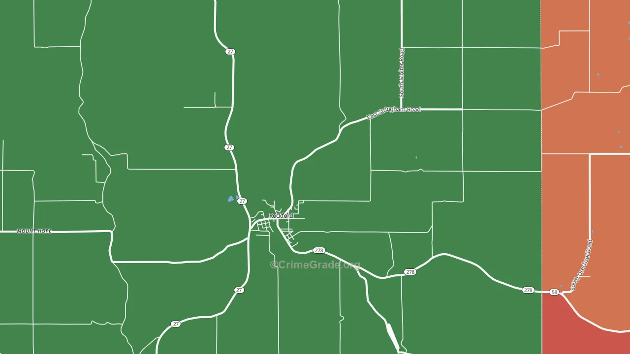 Rockford, WA Map of Burglary Rates