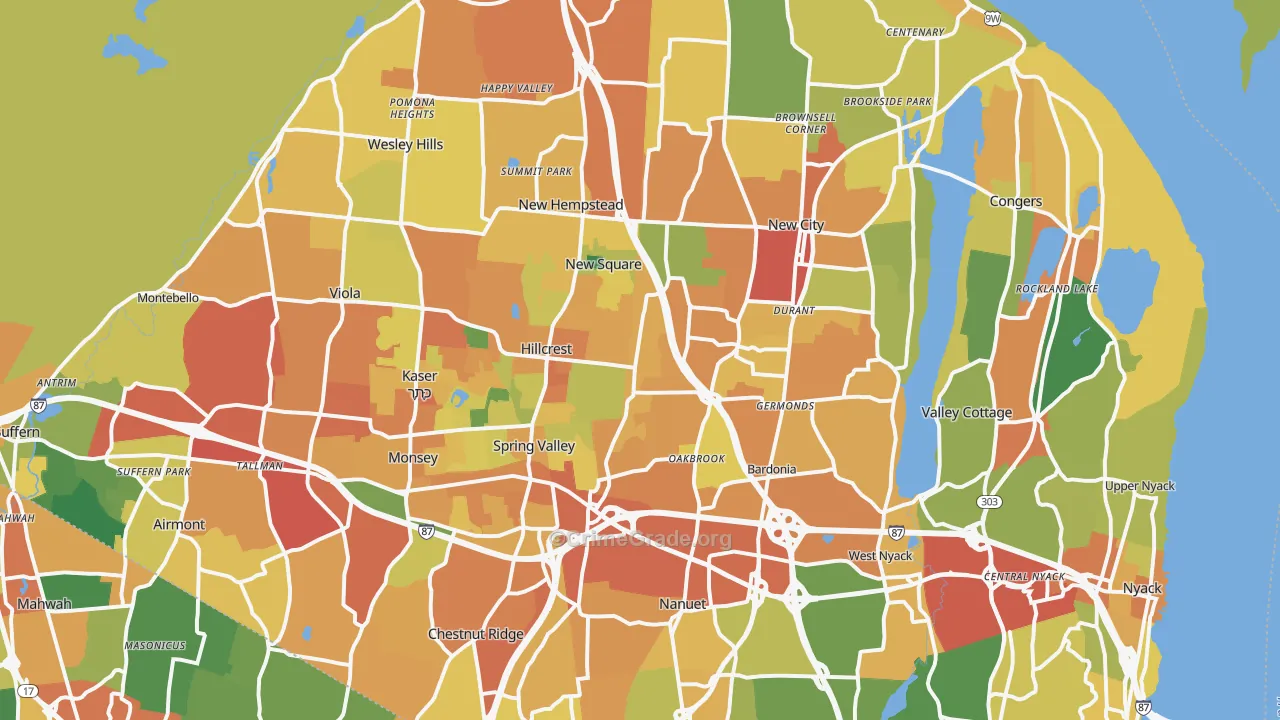 Rockland County, NY Map of Burglary Rates