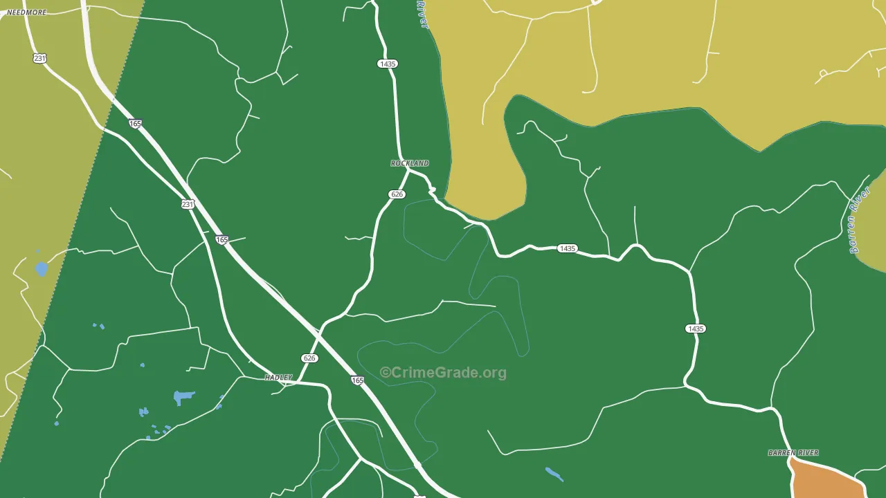 Rockland, KY Map of Burglary Rates