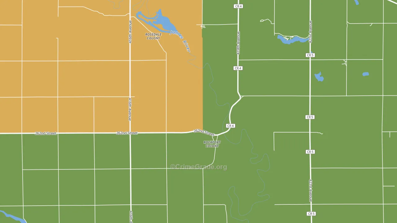 Rockport Colony, SD Map of Burglary Rates