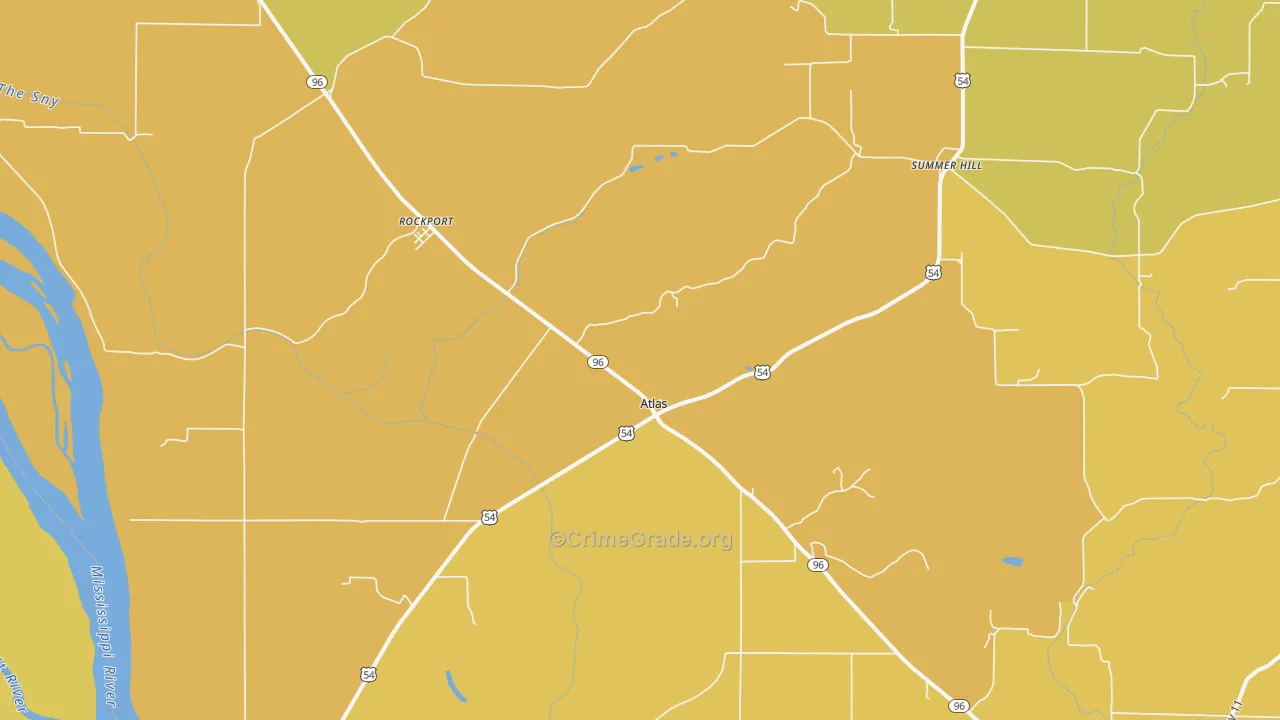 Rockport, IL Map of Burglary Rates