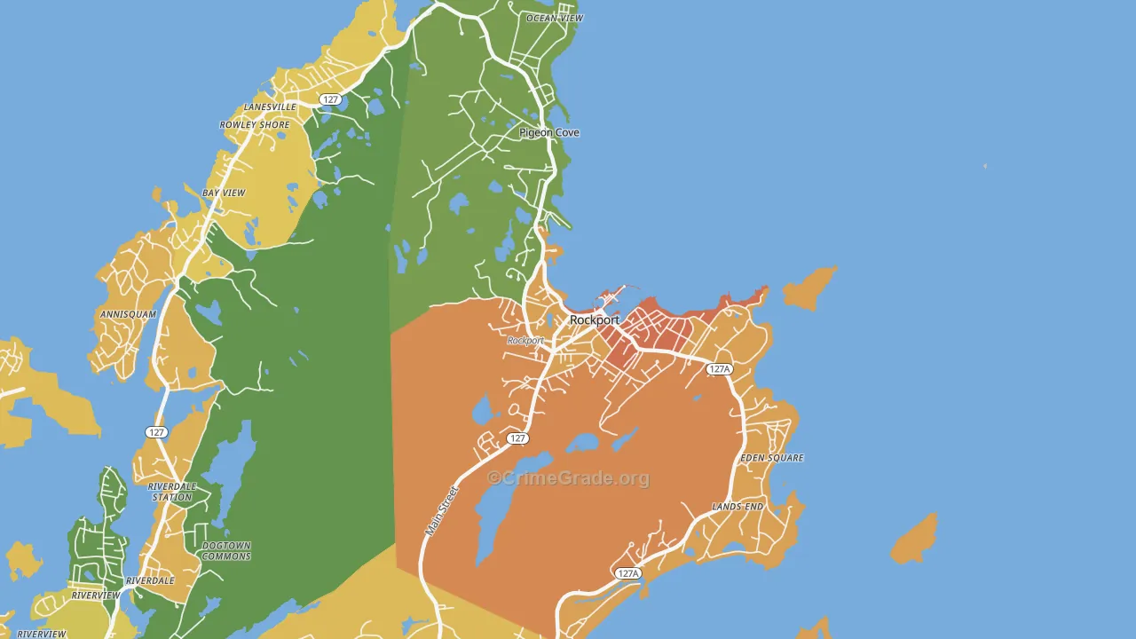 Rockport, MA Map of Burglary Rates