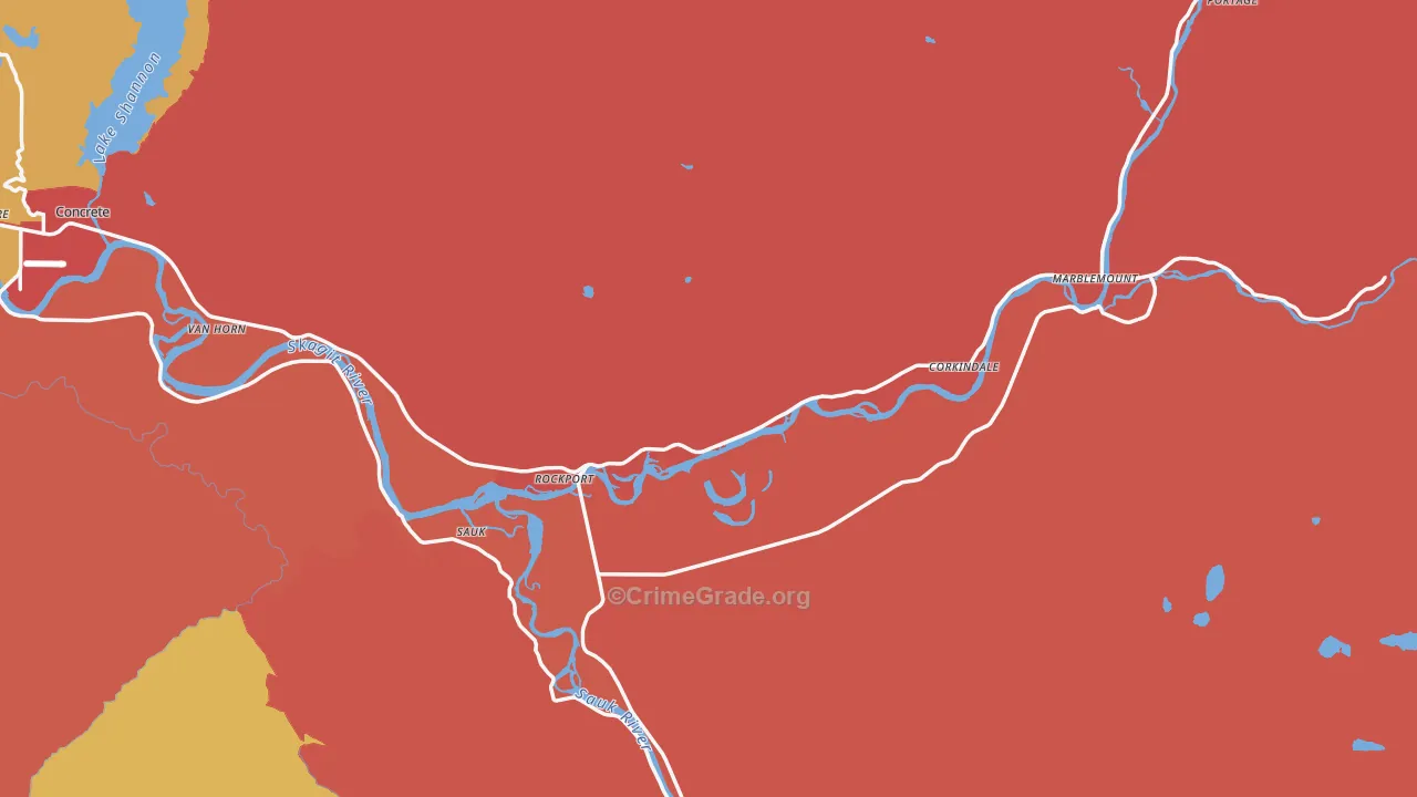 Rockport, WA Map of Burglary Rates