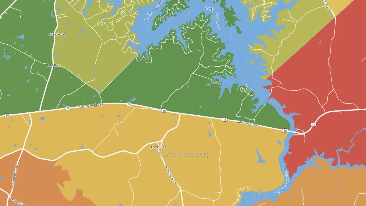 Rockville, GA Map of Burglary Rates