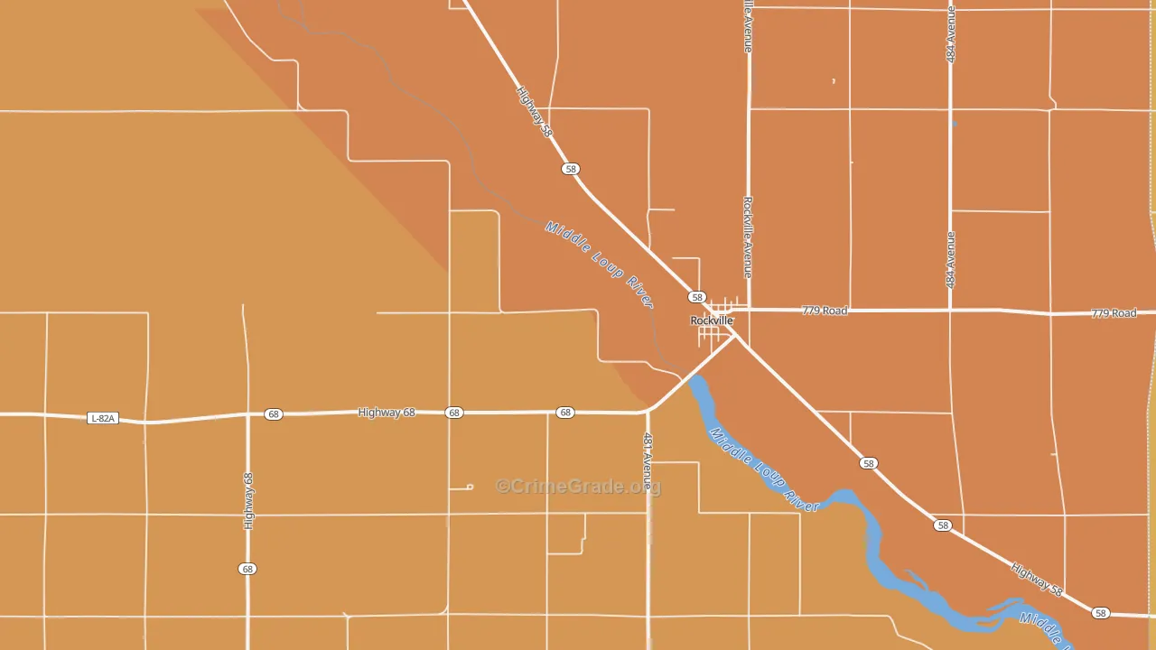 Rockville, NE Map of Burglary Rates