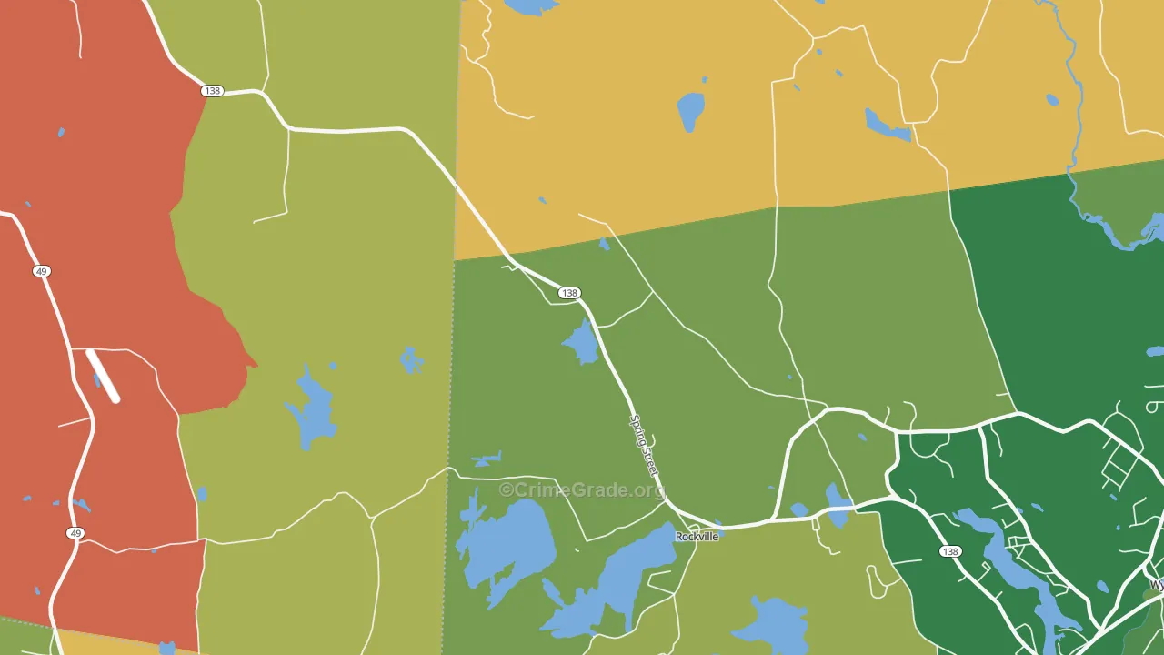 Rockville, RI Map of Burglary Rates