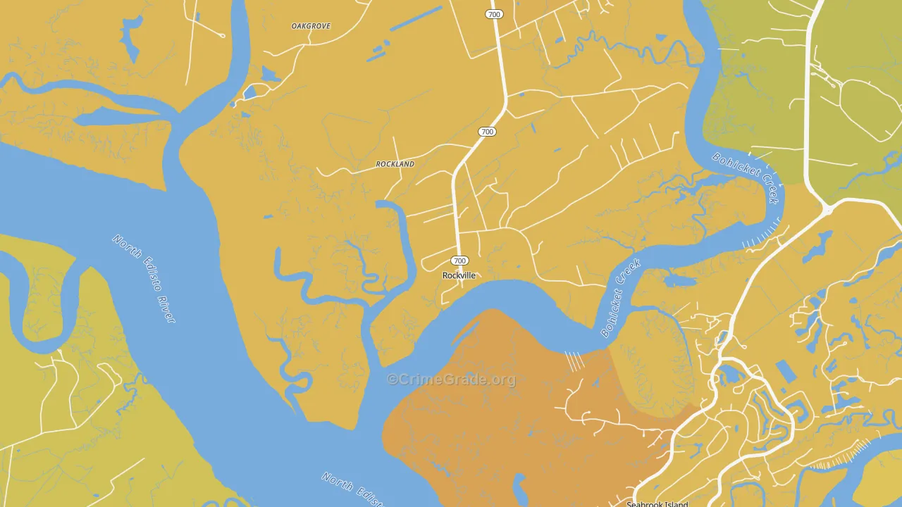 Rockville, SC Map of Burglary Rates