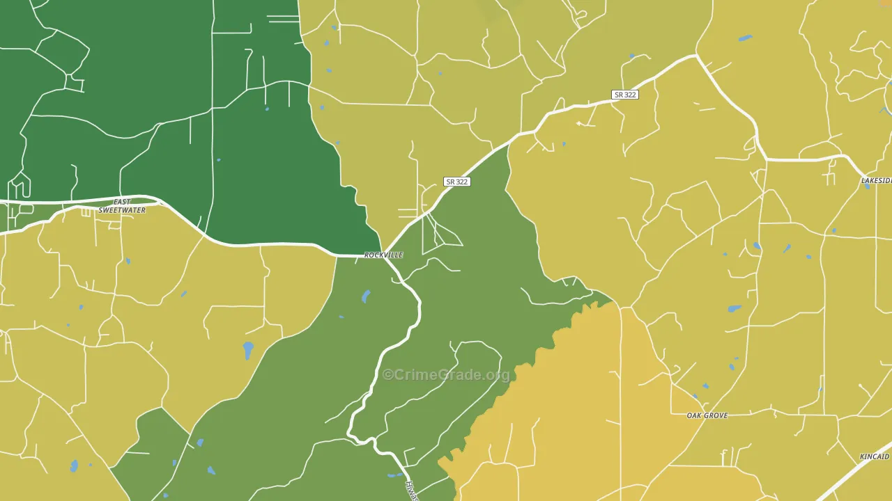 Rockville, TN Map of Burglary Rates