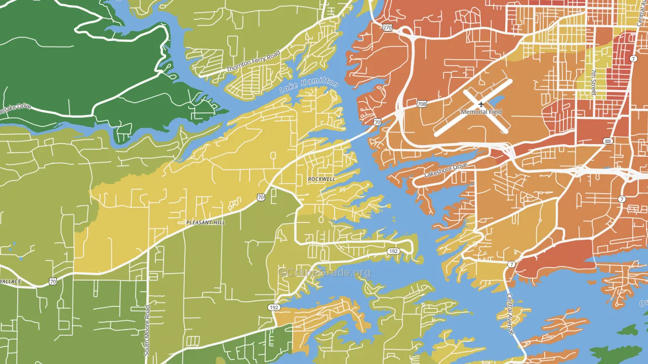 Rockwell, AR Map of Burglary Rates