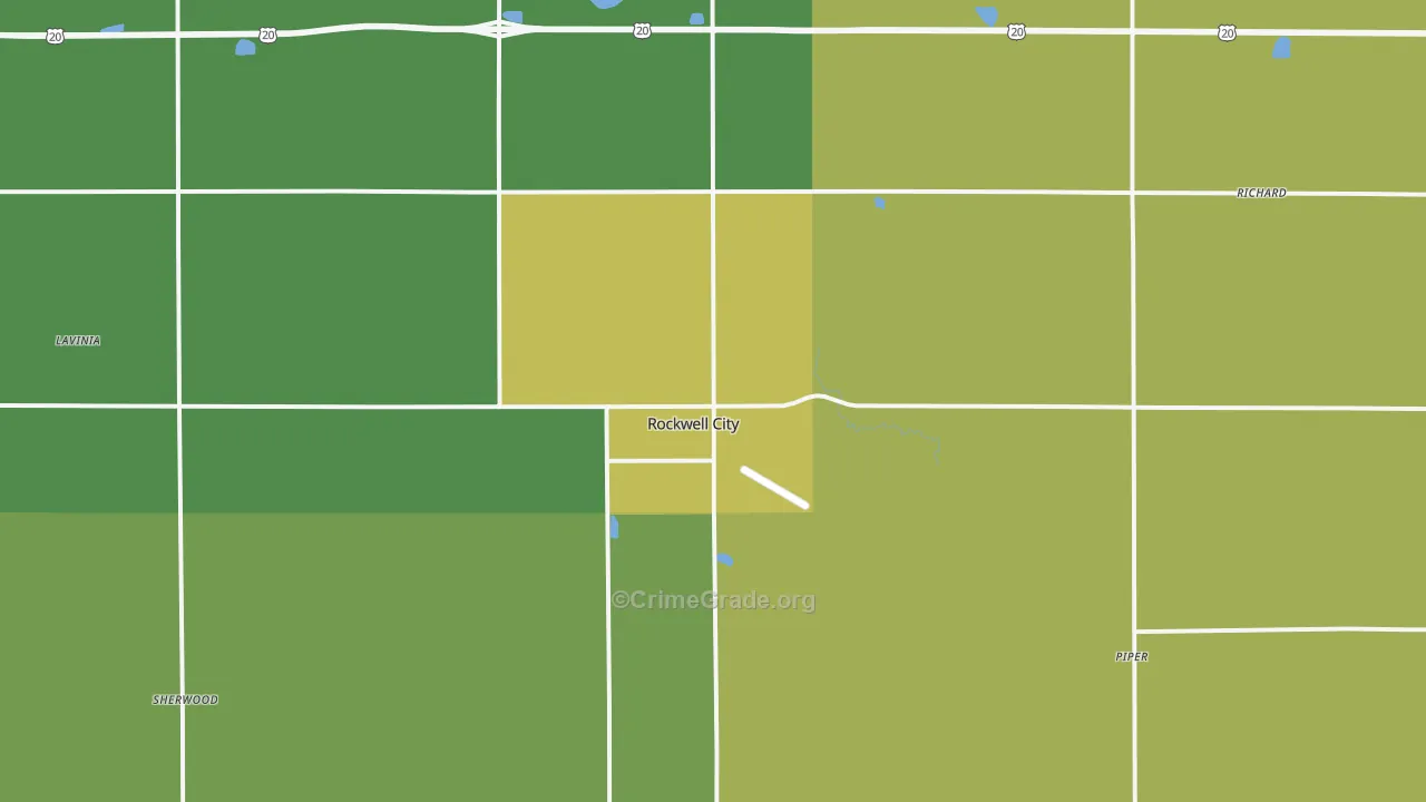 Rockwell City, IA Map of Burglary Rates