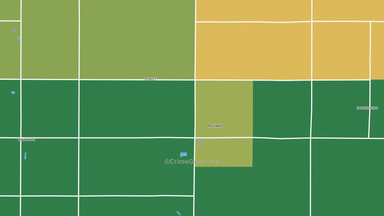 Rockwell, IA Map of Burglary Rates